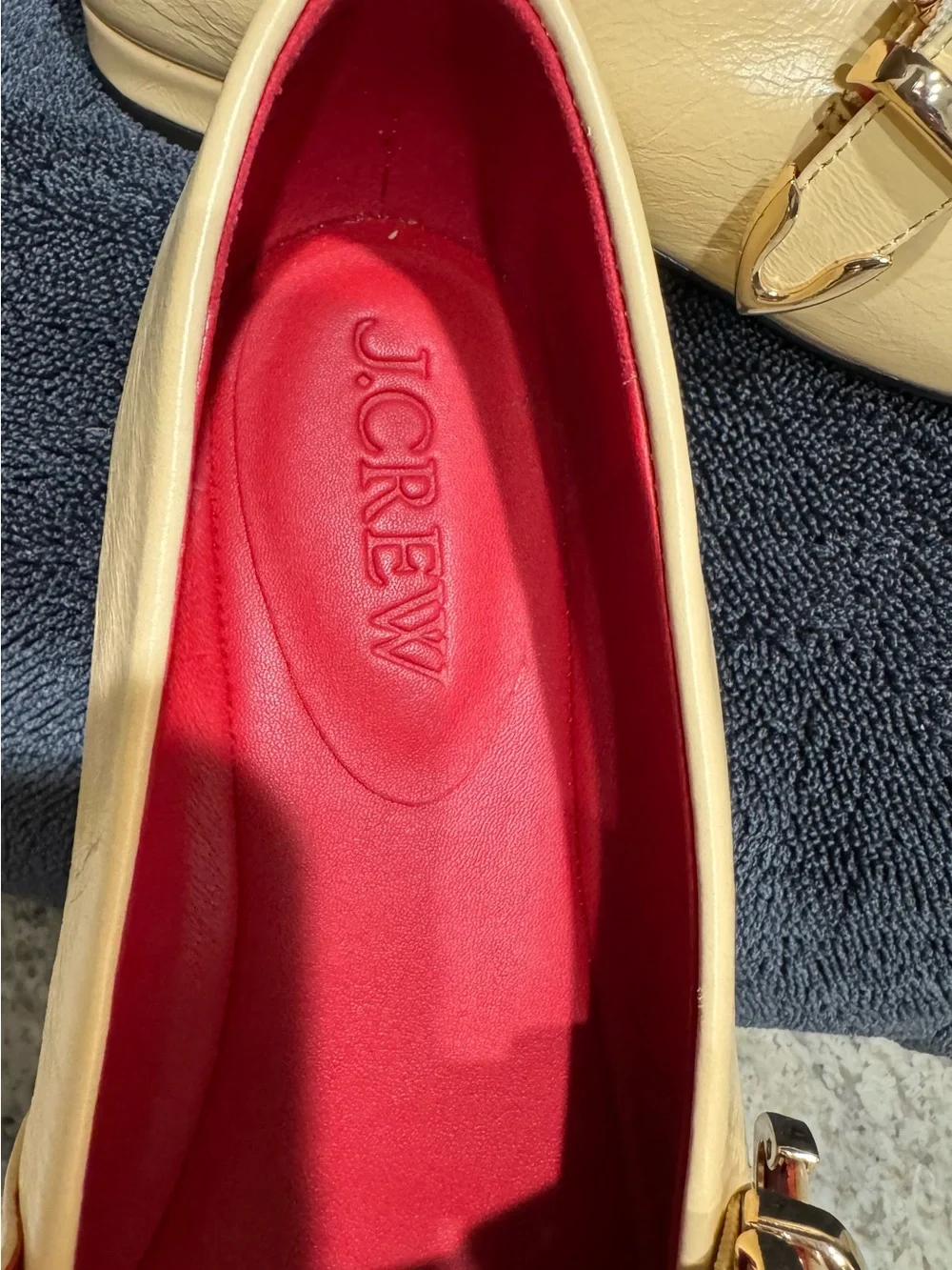 J. Crew Bea Mary Jane ballet flats in candlelight soft yellow leather